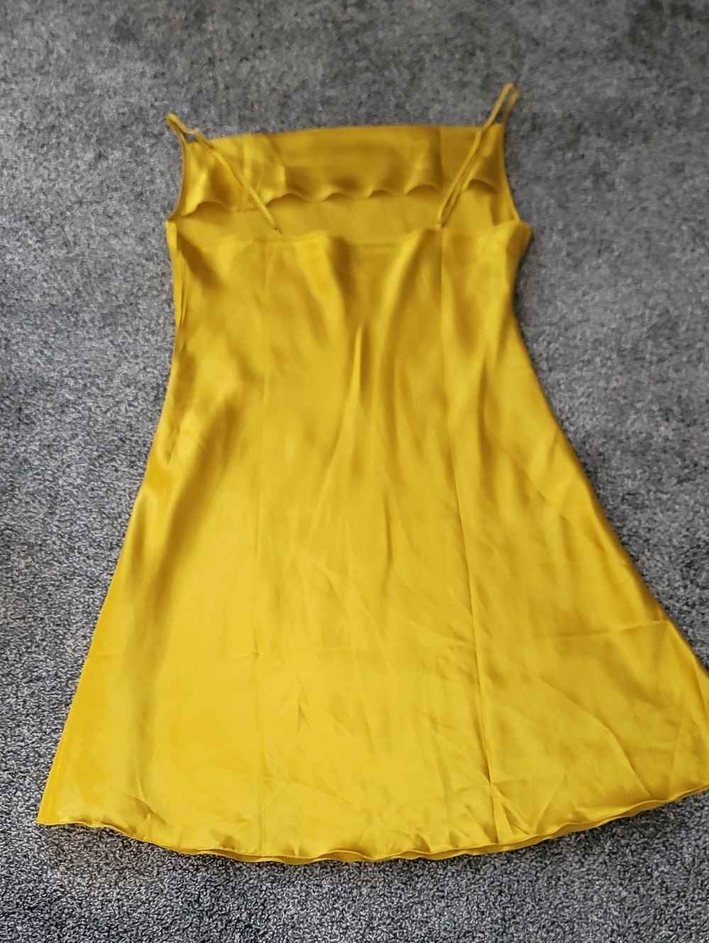 Source Unknown Yellow Satin Slip Dress